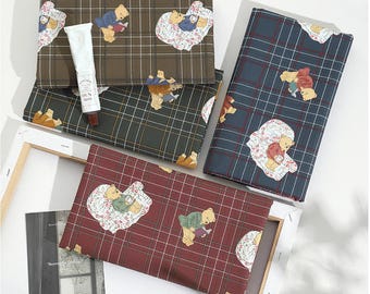 100% Cotton Oxford Fabric | Coco Bear Preppy Check, 110cm (43") Wide, by the Yard, Made in Korea 67-838