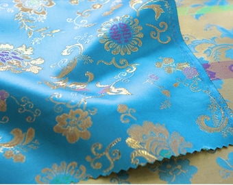 Traditional Korean Hanbok Gold Thread Fabric (Geumsa)" Design, 31 Colors, 110cm (43") Wide, Made in Korea 26134 Hanbok Fabric by the Yard