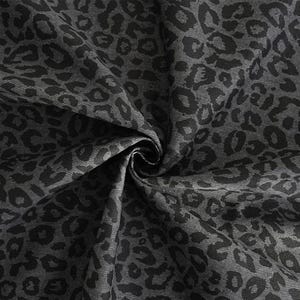 100% Cotton Fabric 10s Twill Canvas DTP | &quot;Leopard Dark Gray&quot; Bag & Pouch Design, 145cm (57&quot;), Made in Korea 169751 by the Yard (ss)