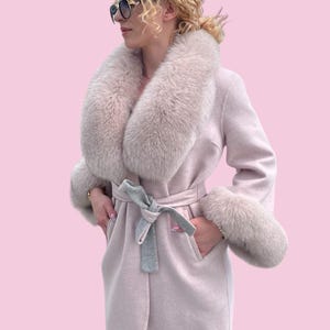 Alpaca Coat - Woman Alpaca Coat- Fox Fur - Real Fox Fur- Beautiful Woman Coat