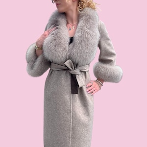 Alpaca Coat - Woman Alpaca Coat- Fox Fur - Real Fox Fur- Beautiful Woman Coat