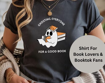 Introvert Book Lover T Shirt, Ghost Reading Tee, Funny Bookworm Shirt, Cozy Reader Tee, Bookish Shirt, Introvert Gift, Gift for Readers