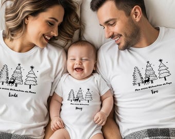 Personalized Family Christmas Shirts, My First Christmas As A Mom, Baby Christmas Outfit, Christmas Shirts For Family, Baby's First Christmas