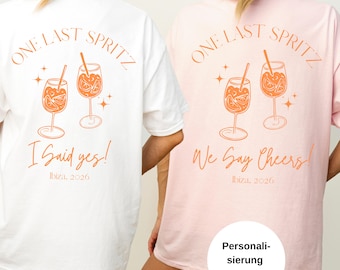Personalized stag/hen party spritz shirts for women, customizable t-shirts with name, bride's champagne t-shirt, bachelorette party