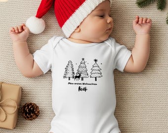 Mein erstes Weihnachten Strampler, Baby Outfit Weihnachten, Baby Outfit Weihnachten Junge & Mädchen, Strampler Weihnachten personalisiert