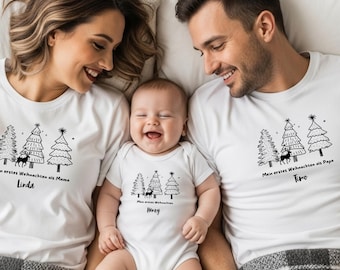 My first Christmas shirts, Christmas onesies, Christmas baby outfits, Christmas family t-shirts, matching Christmas outfits
