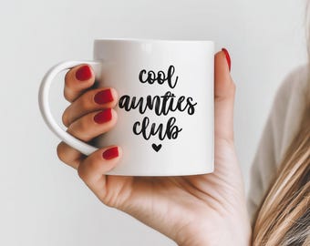 Cool Aunties Club Mug, Godmother Proposal Coffee Cup, Coffee Mug, Birthday Day Gift for Aunt, Aunt To Be, Baby Announcement, Pregancy Reveal