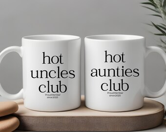 Hot Aunties Club Est Year Mug Personalized, Custom Godmother Proposal Gift, New Aunt Coffee Mug, Aunt To Be, Baby Announcement Coffee Cup