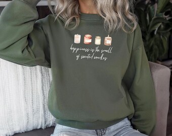 Candle Lover Sweatshirt, Scented Candle Gift, Cozy Fall Crewneck Women, Candle Addict Sweatshirt, Thanksgiving Gift Her, Winter Cozy Sweater