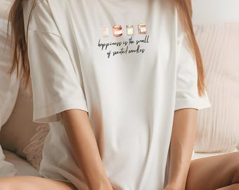 Candle Lover Shirt, Self-Care T-Shirt for Women, Me Time Outfit with Candles, Cozy Aesthetic Shirt, Scented Candle Gift, Wellness Shirt for Women
