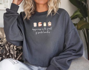Candle Lover Sweatshirt, Scented Candle Sweater for Women, Cozy Self Care Sweatshirt, Hygge Gift, Candle Lover Outfit, Winter Me Time Shirt