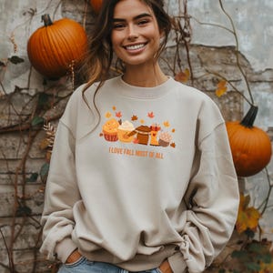 Herbst Sweatshirt Damen, I Love Fall Pullover, Pumpkin Spice Latte, Kürbis Herbst Outfit, Herbstliebhaberin Geschenk, Herbst Kleidung