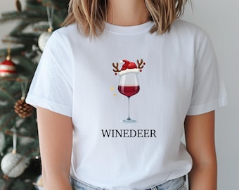 Funny Christmas Wine Shirts, Christmas Wine Glass Shirt, Christmas Red Wine Gift, Secret Santa Wine Gifts, Christmas Shirts Women