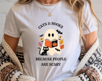 Bookworm Cat Shirt for Introverted Women, Bookworm Cat Lady Shirt, Book Lover Shirt for Women, Funny Reading Shirt Gift