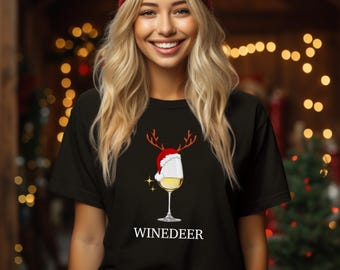 Funny Christmas Wine Shirts, White Wine Christmas Gift, Christmas Wine Glass Shirt, Secret Santa Wine Gifts, Christmas Shirts Women