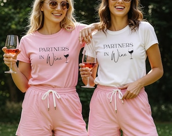Wine T-shirt for women, friends shirt, wine hike & wine festival outfit, gift for best friend, wine lover matching look