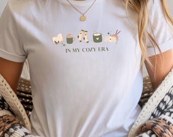 Cozy Era Women's Autumn Shirt, Cozy Outfit Shirt Coffee Book Knit, Hygge Shirt for Women, Cozy Style Gift for Girlfriend, Autumn Winter Outfit
