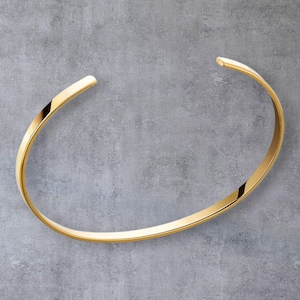 Gold - White Gold Stainless Steel Bangle Bracelet | Unisex Minimalist Cuff | 3.5mm & 5mm Thick