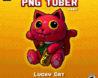 Lucky Cat PNG tuber Streaming Avatar | Instant download and ready to use