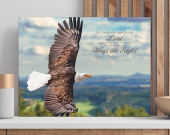 Isaiah 40:31 Eagle Canvas Christian Wall Art Wings Like Eagles Decor Gift