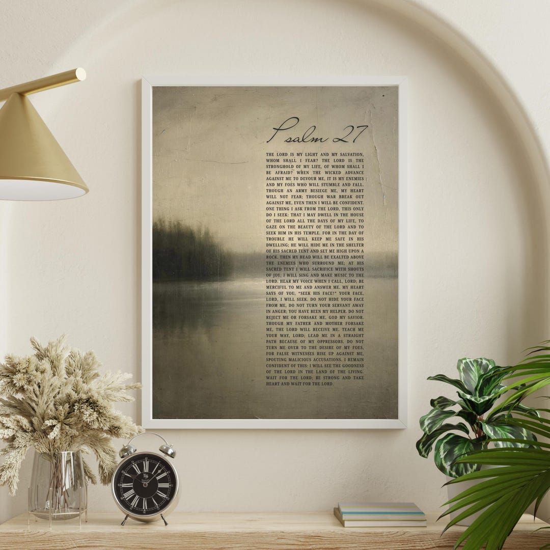 Psalm 27 Scripture Print, Vintage Christian Rustic Faith Wall Art - Etsy