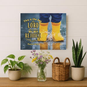 Psalm 118:24 Canvas Wall Art, This is the Day the Lord has Made, Christian Home Decor, Christian Wall Art, Children&#39;s Space, Bible Verse