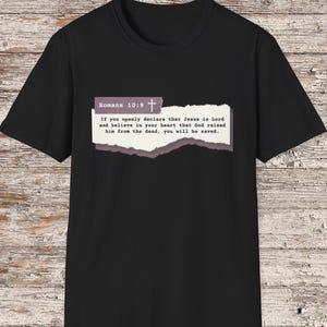 Romans 10:9 Bible Verse Shirt, Christian T-Shirt, Scripture Shirt, Christian Gift, Church Wear, Bible Verse TShirt, Witness Shirt