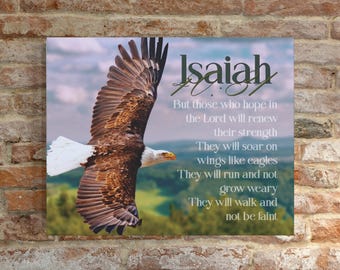 Isaiah 40:31 Bible Verse Canvas Art – Christian Wall Art, Scripture Art Print, Inspirational Home Decor, Bible Verse Gift