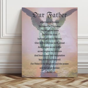 The Lord&#39;s Prayer Canvas Wall Art: Christian Home Decor