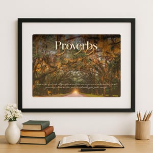Trust in the Lord Proverbs 3:5-6 Christian Wall Art Print, Bible Verse Art Print, Christian Home Decor, Bible Verse Gift (PDF) (JPG&#39;s)