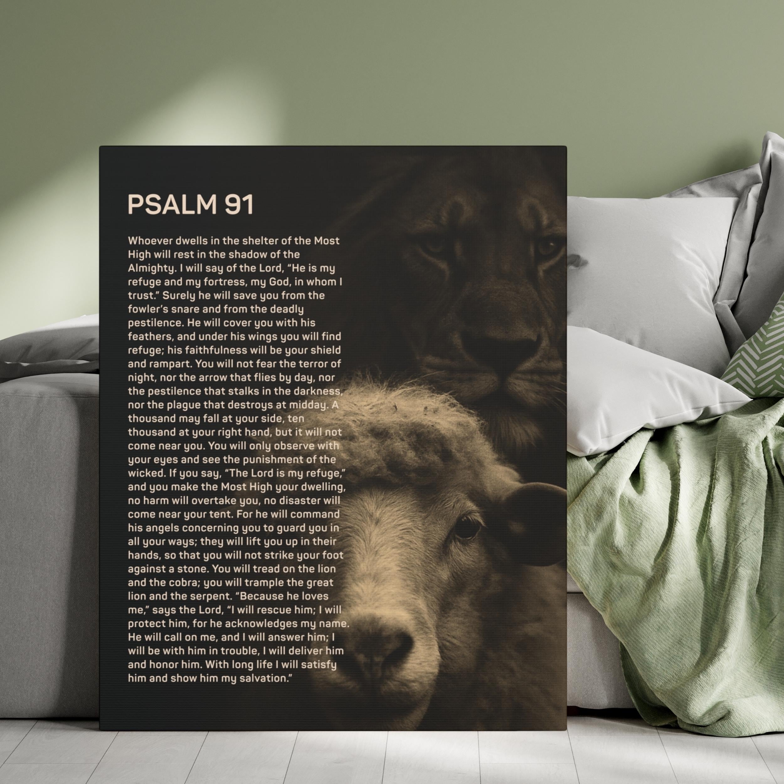 Psalm 91 Bible Verse Canvas Art, Scripture Wall Art, Christian Home Decor, Inspirational Wall Art, Bible verse Gift, Christian Wall Art