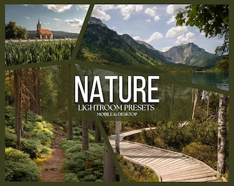 5 ajustes preestablecidos de Lightroom de naturaleza / Filtros para móviles y computadoras de escritorio (descarga digital)