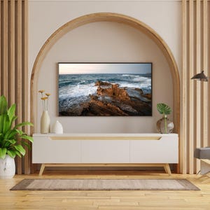 Seaside Serenity: Ocean Landscape Wall Art Digital Download, Coastal Beach Decor, Sea Waves Photography Print