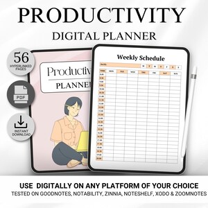 Printable Productivity Planner, productivity journal template, Productivity Planner Printable, Daily Tasks Tracker, digital Task tracker