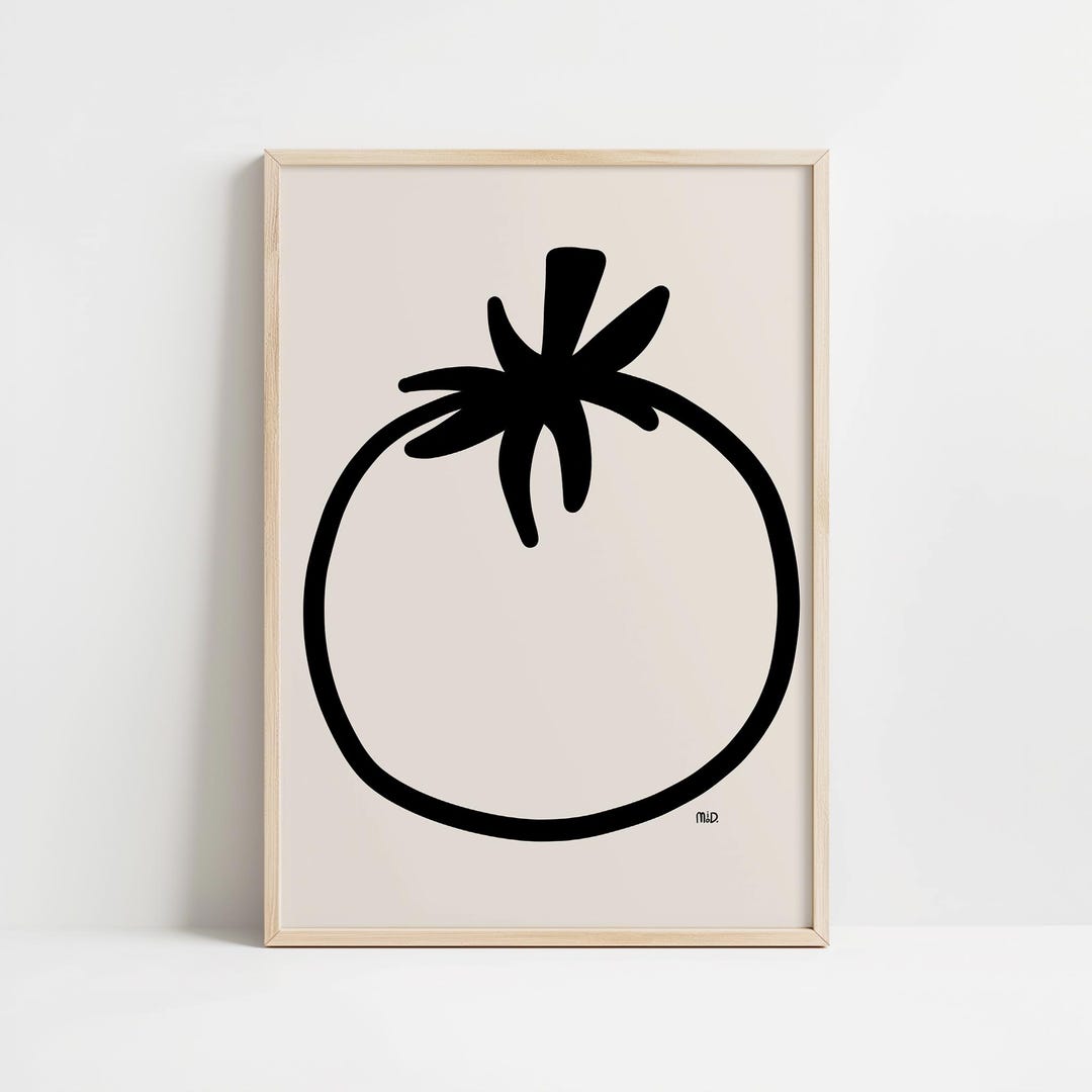 Abstract Tomato Print, Pomodoro Art Print, Minimalist Kitchen Art ...