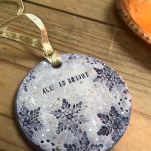 All is Calm All is Bright Clay Mindfulness Christmas Ornaments image 4