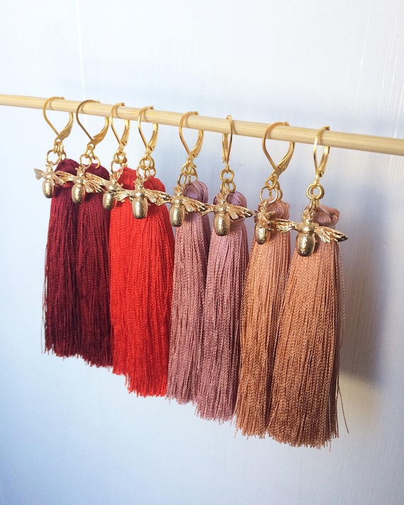 Bee tassel earrings clearance