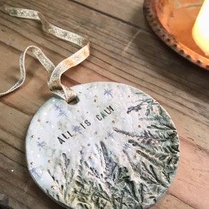 All is Calm All is Bright Clay Mindfulness Christmas Ornaments image 5