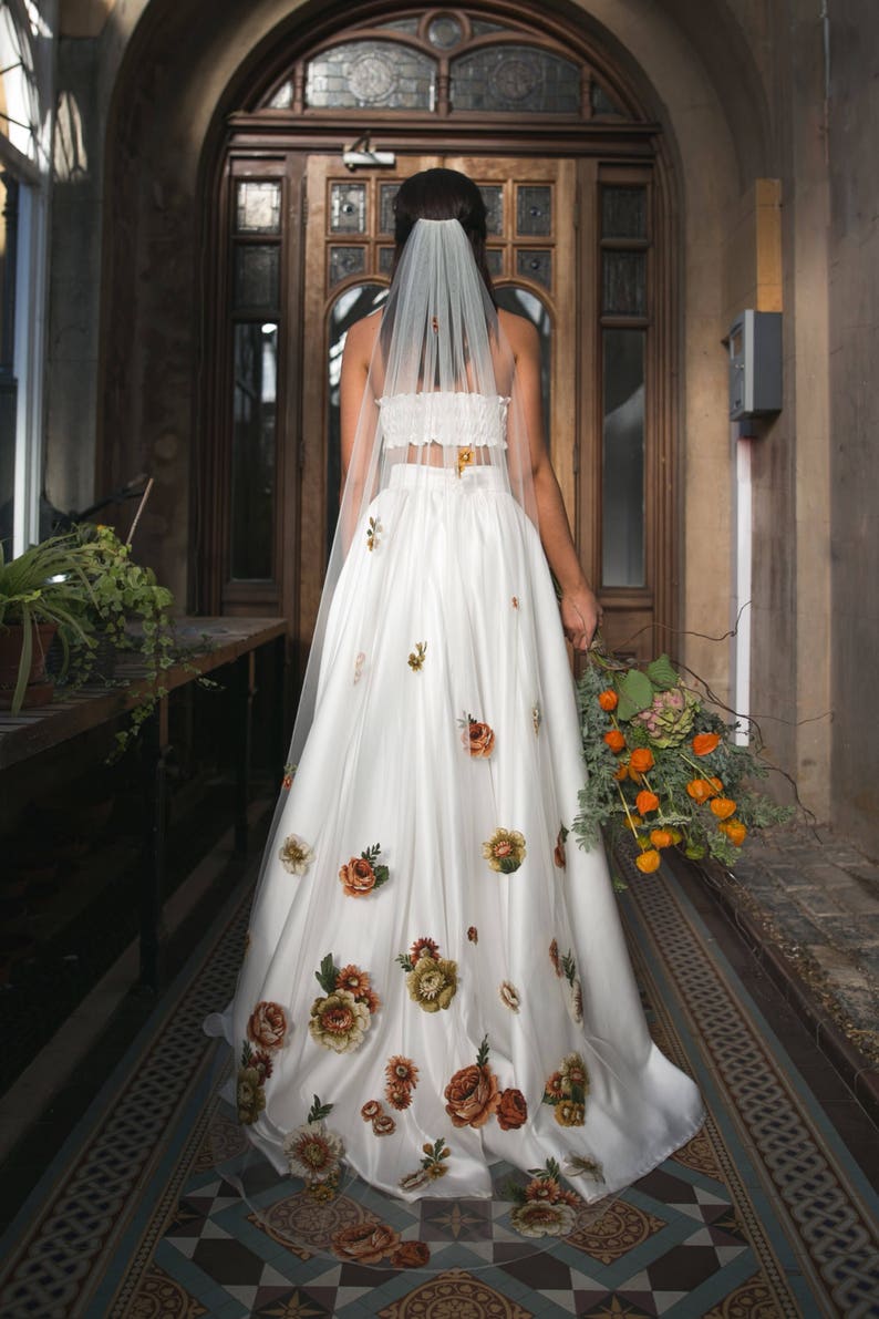 Gardenia Vintage Floral Bridal Veil image 2