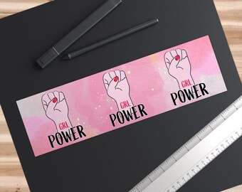 Pegatina para parachoques de chicas empoderadas: calcomanía feminista para coche, decoración con mensaje de poder femenino