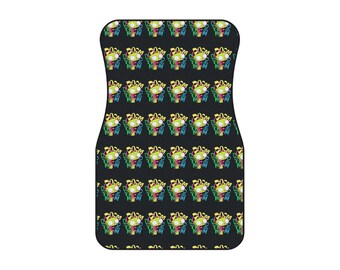 Car Mats (2x Front) with Gir from Invader Zim Screaming Doom, Auto Floor Mats, Vehicle Carpet Liners, Funny Cartoon Character Automotive