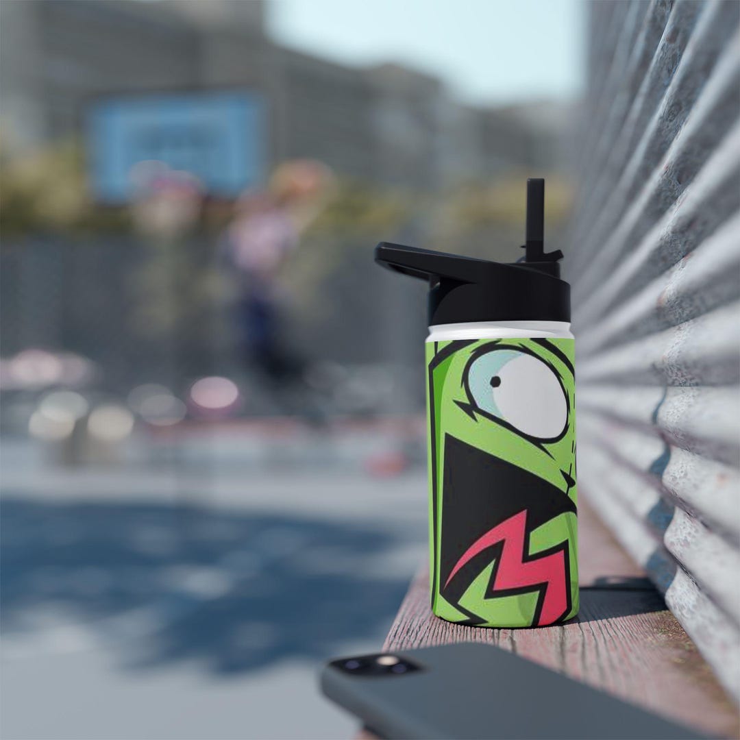 Gir Invader Zim Water Bottle: Waffles Design, Insulated Stainless