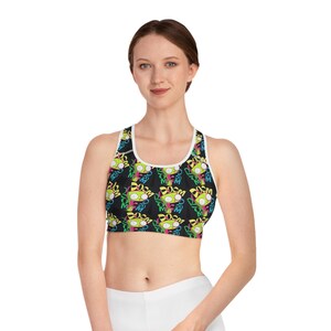 Fun Graphic Sports Bra, Women&#39;s Workout Gear, Activewear, Fitness Apparel, Gift for Fitness Lovers