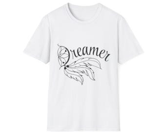 Dreamer Feather T-Shirt, Inspirational Tee, Boho Style Shirt, Gift for Dreamers, Everyday Casual Wear