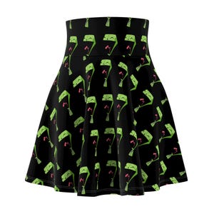 Gir Invader Zim Skater Skirt: High-Waisted Polyester Spandex Blend