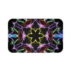 Colorful Smoke Design Bath Mat, Stylish Home Decor, Bathroom Rug, Gift for Her, Vibrant Floor Mat, Unique Shower Accessory, Boho Style