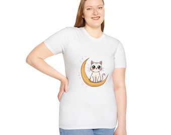 Cat Moon T-Shirt Graphic Tee