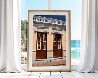 Fachada pastel, La Gomera, España, Islas Canarias, Viajes, Naturaleza, Senderismo, Aventura, imprimible, foto, isla, arte mural, vacaciones