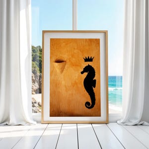 Caballito de mar, Porto Cervo, Cerdeña, Italia, isla, reimpresión, paisaje, naturaleza, fotografía, arte mural, playa, mundo submarino, mar, animales