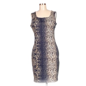 Roberto Cavalli Sleeveless Mini Dress Baroque Leopard Print Fitted Zip Back Bodycon Designer Dress S Party Cocktail Rare
